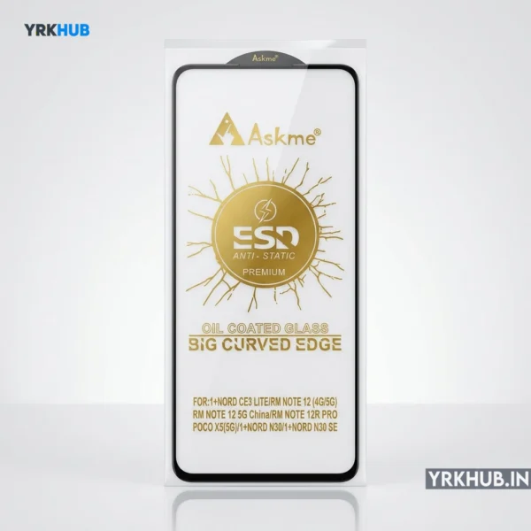 Askme ESD Anti-Static Tempered Glass for Redmi Note 12 5G | 9H Oil-Coated Screen Protector
