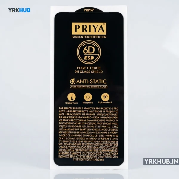 Priya 6D ESD Anti-Static Tempered Glass for OPPO A58 4G | 9H Edge-to-Edge Screen Protector