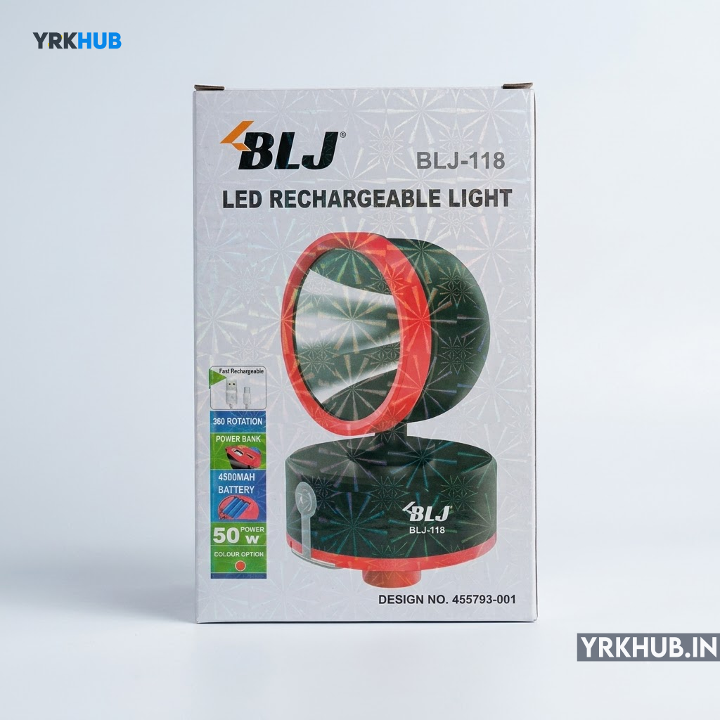 BLJ BLJ-118 360° Rotating Rechargeable LED Search Light - Image 3