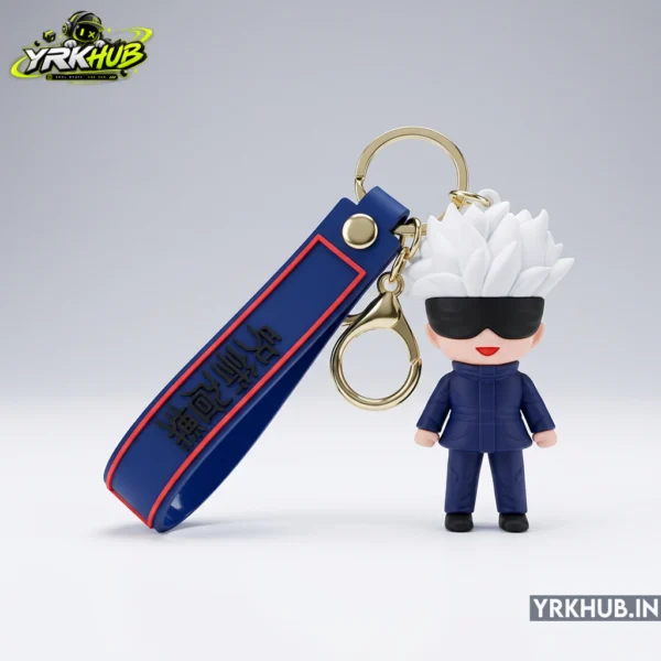 Anime Character Keychain with Wrist Strap | Cute Cartoon Key Ring