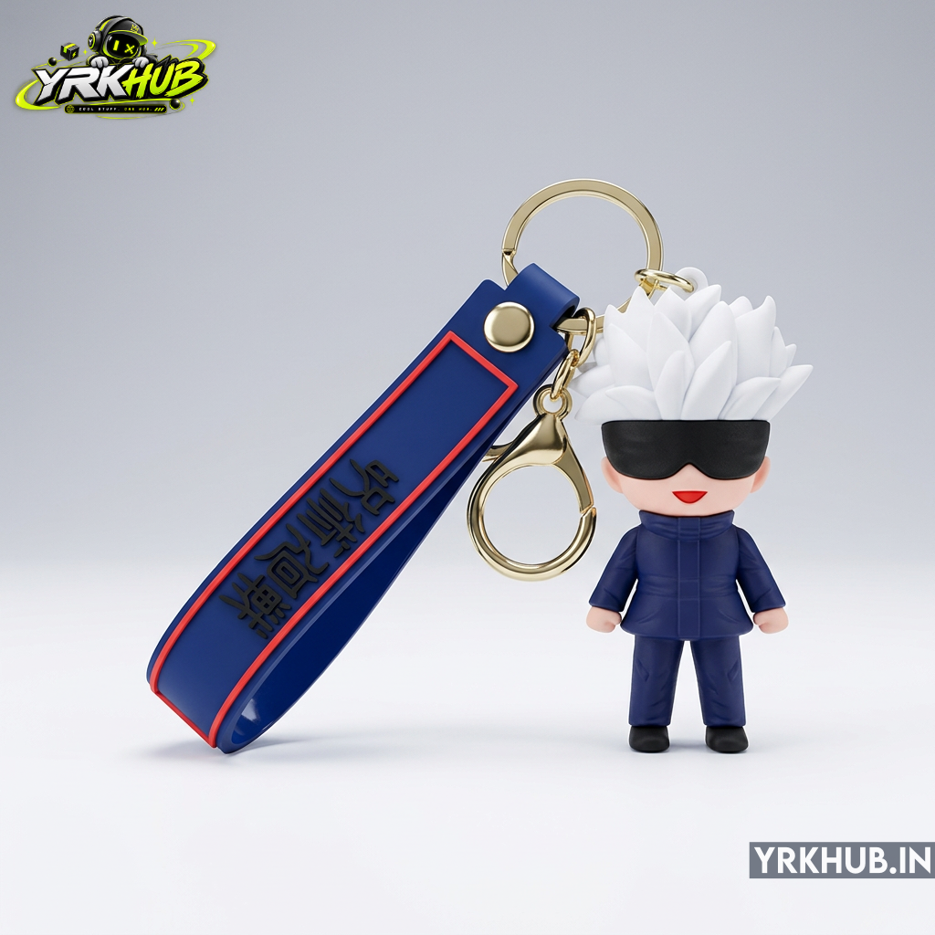 Anime Character Keychain with Wrist Strap | Cute Cartoon Key Ring