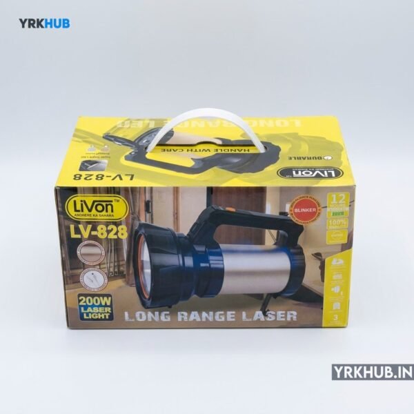 Alternative view of LiVon LV-828 Rechargeable LED Search Light | 4600mAh Battery