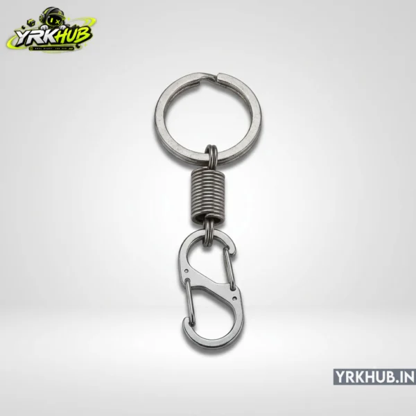Stainless Steel Spring Coil Keychain with S-Hook Clip