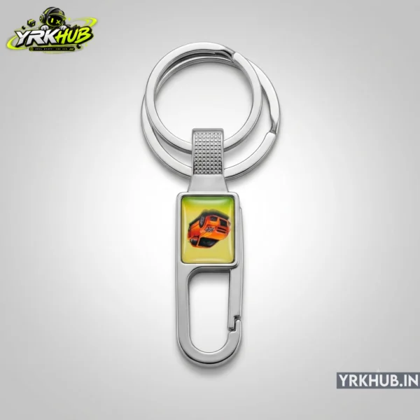Alternative view of Car Charm Metal Carabiner Keychain with Double Ring
