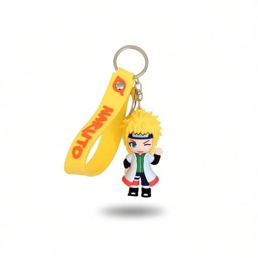 Alternative view of Anime Boy Keychain with Wrist Strap | Cute Cartoon Character Key Ring