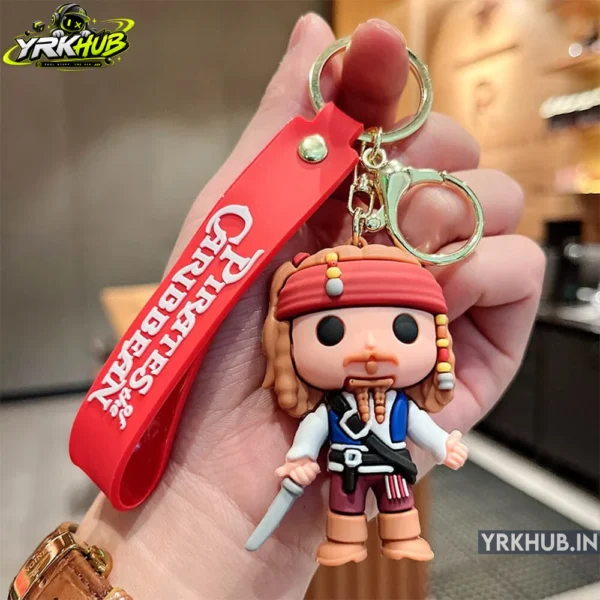 Alternative view of Pirate Captain Rubber Keychain with Strap