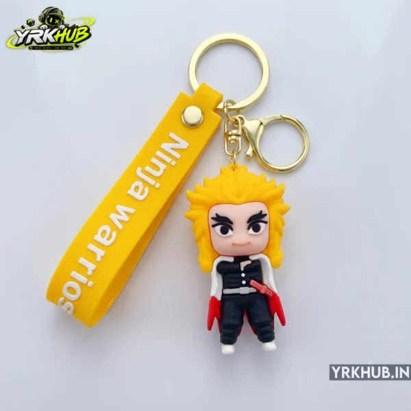 Ninja Warrior Anime Character Rubber Keychain with Strap
