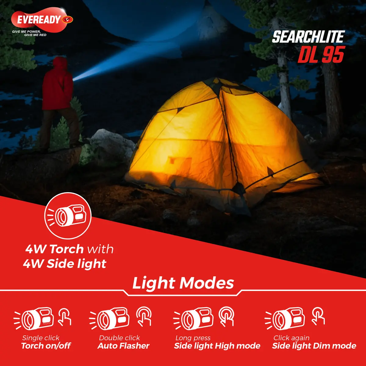 Eveready DL95 Searchlite Rechargeable LED Torch - Image 6