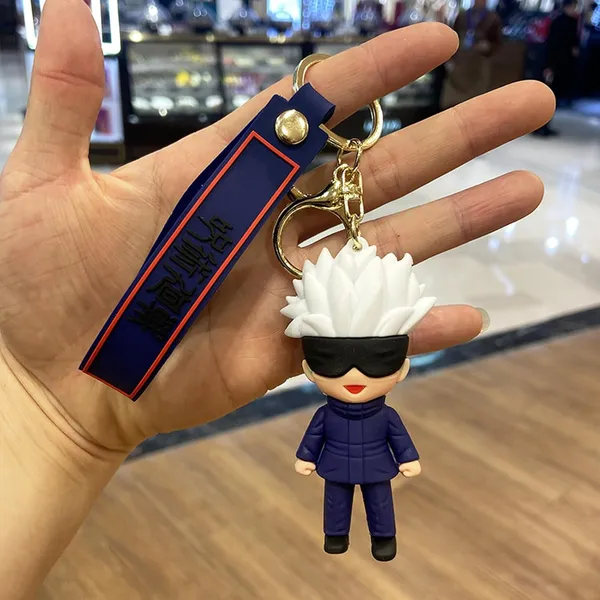 Alternative view of Anime Character Keychain with Wrist Strap | Cute Cartoon Key Ring