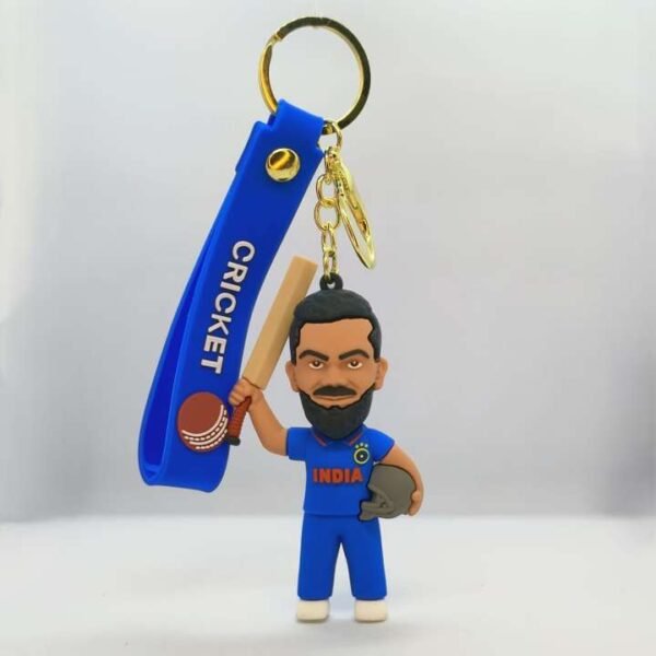 Alternative view of Cricket Player Keychain with Wrist Strap – Indian Cricket Inspired